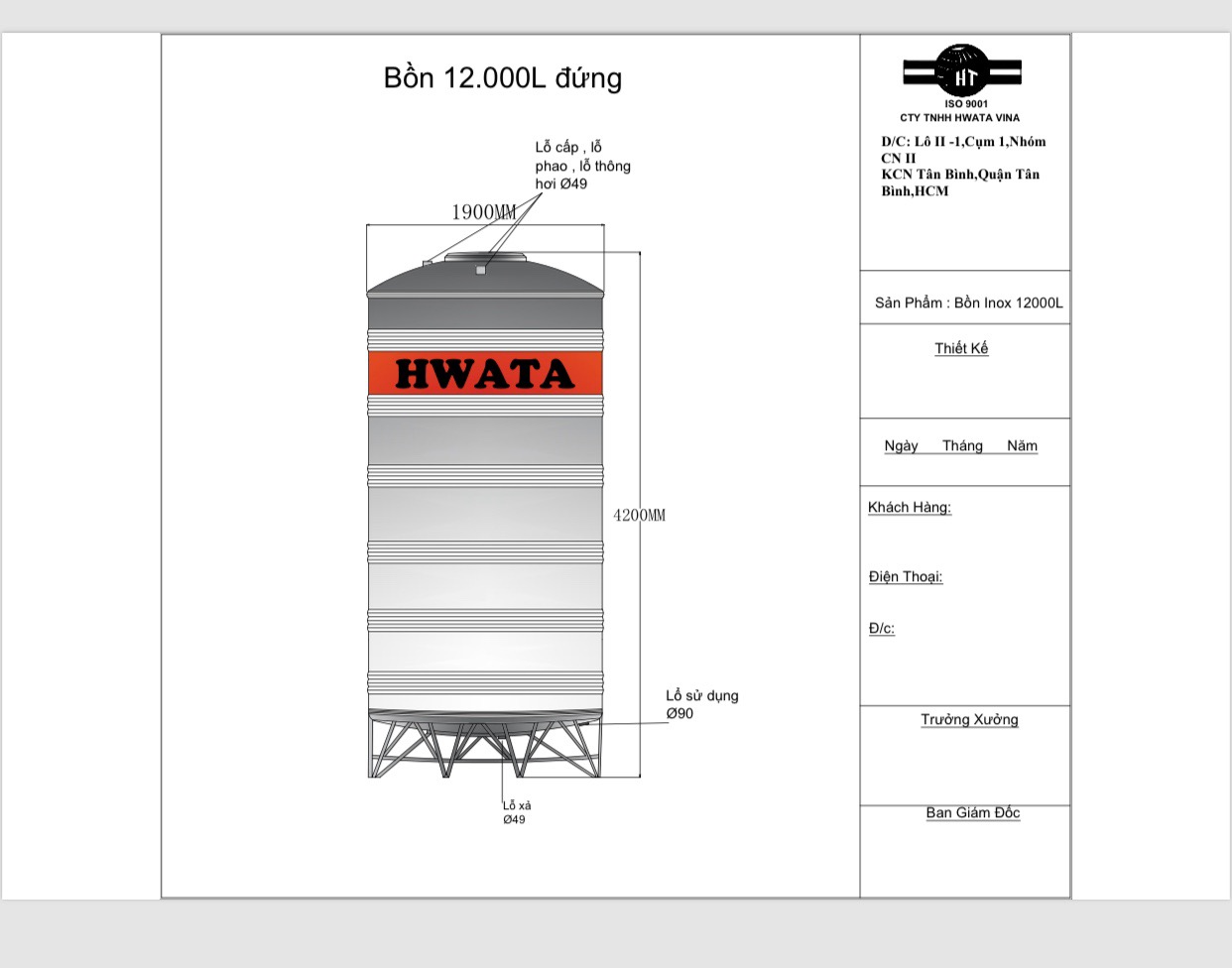 ban ve bon nuoc inox hwata 12000l dung